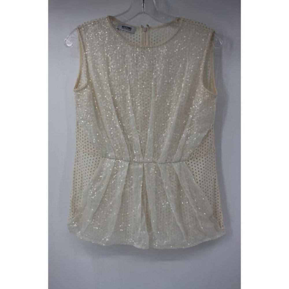Moschnio blouse women's 6 Cheap and Chic Sequin beaded‎ top sleeveless back zip